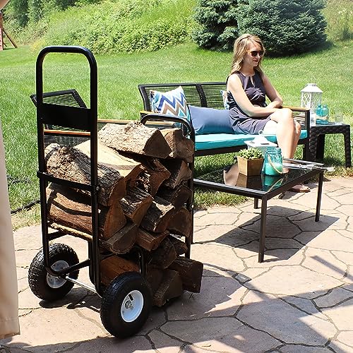 Sunnydaze QX-FLC-M Outdoor Firewood Log Cart thumb #7