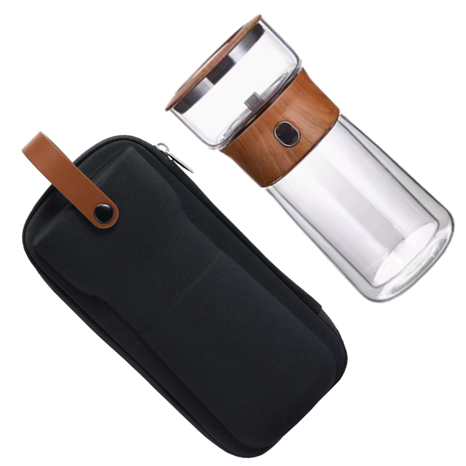 HDOYTXXM Travel Teapoys for Single Serve Including Tap Brewing and Cup Ideal Present for Tea Enthusiasts Twin Wall