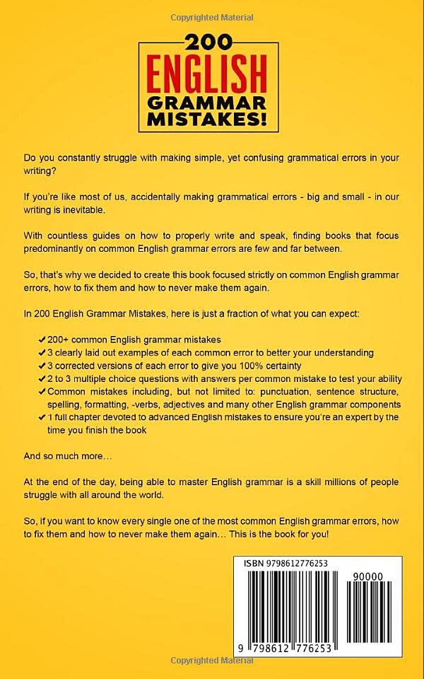 200 English Grammar Mistakes!: A Workbook of Common Grammar and Punctuation Errors with Examples, Exercises and Solutions So You Never Make Them Again (English Grammar Help) - Image 2