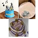 Party Crave Mirror Faux Ball Cake Decoration Topper/Disco Faux Ball For Disco Theme Parties & Many More Cake Decorations(4pc packing) (Dark Green) gallery image
