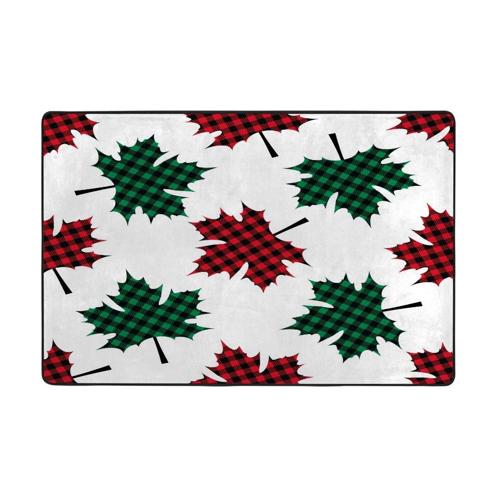 Grand tapis de sol antidérapant haut de gamme lavable motif feuilles d'érable