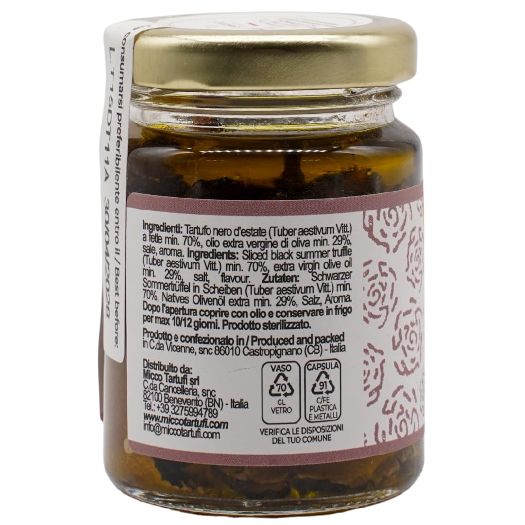 Carpaccio de truffe noire d'été (Tuber Aest. Vitt) - 60 g - Prêt à l'emploi - Gourmet - Fabriqué en Italie