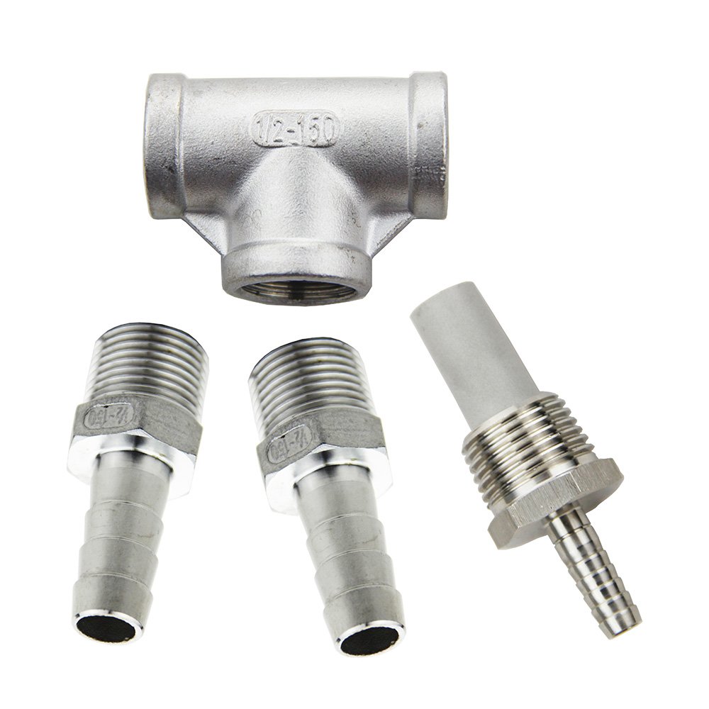 Pierre à Oxygène En Acier Inox - 1/2 MPT - Pour Carbonatation Bière Homebrew - 2,0 Micron - 10