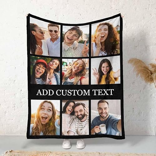 Miniatura 3 de Manta de cama personalizada para hija de mamá papá, manta personalizada de 9 fotos con collage para familiares, amigos, mascotas, manta