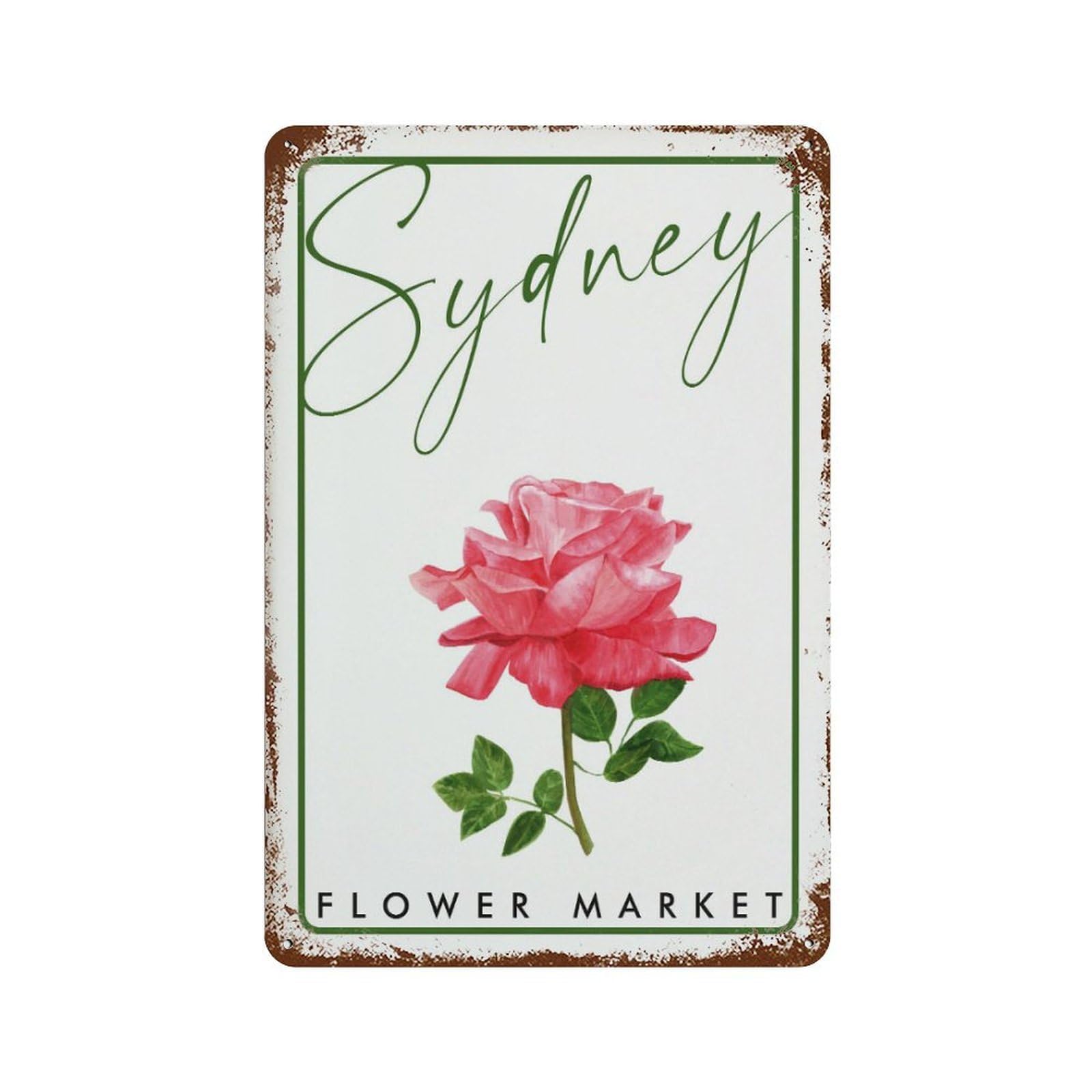 xiaoxiaoshen Sydney Flower Market Botanical Wall Decor Art Metal Tin Poster Modern Home Decor Art Home Bar Shop Decorations Vintage Sign 30x20cm