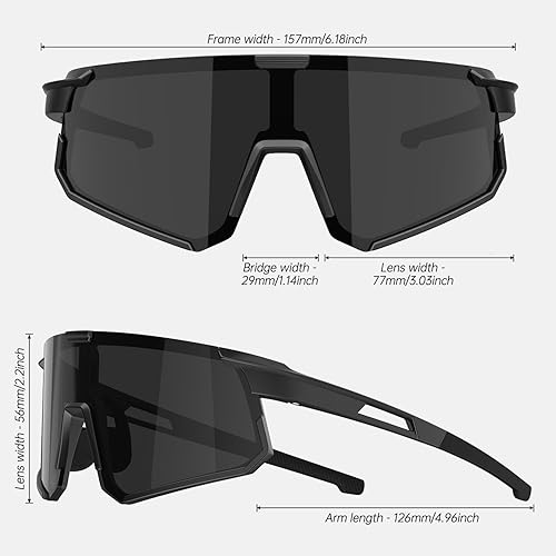 Miniatura 2 de Gafas de sol polarizadas para hombre y mujer, para correr, ciclismo, paquete de 3