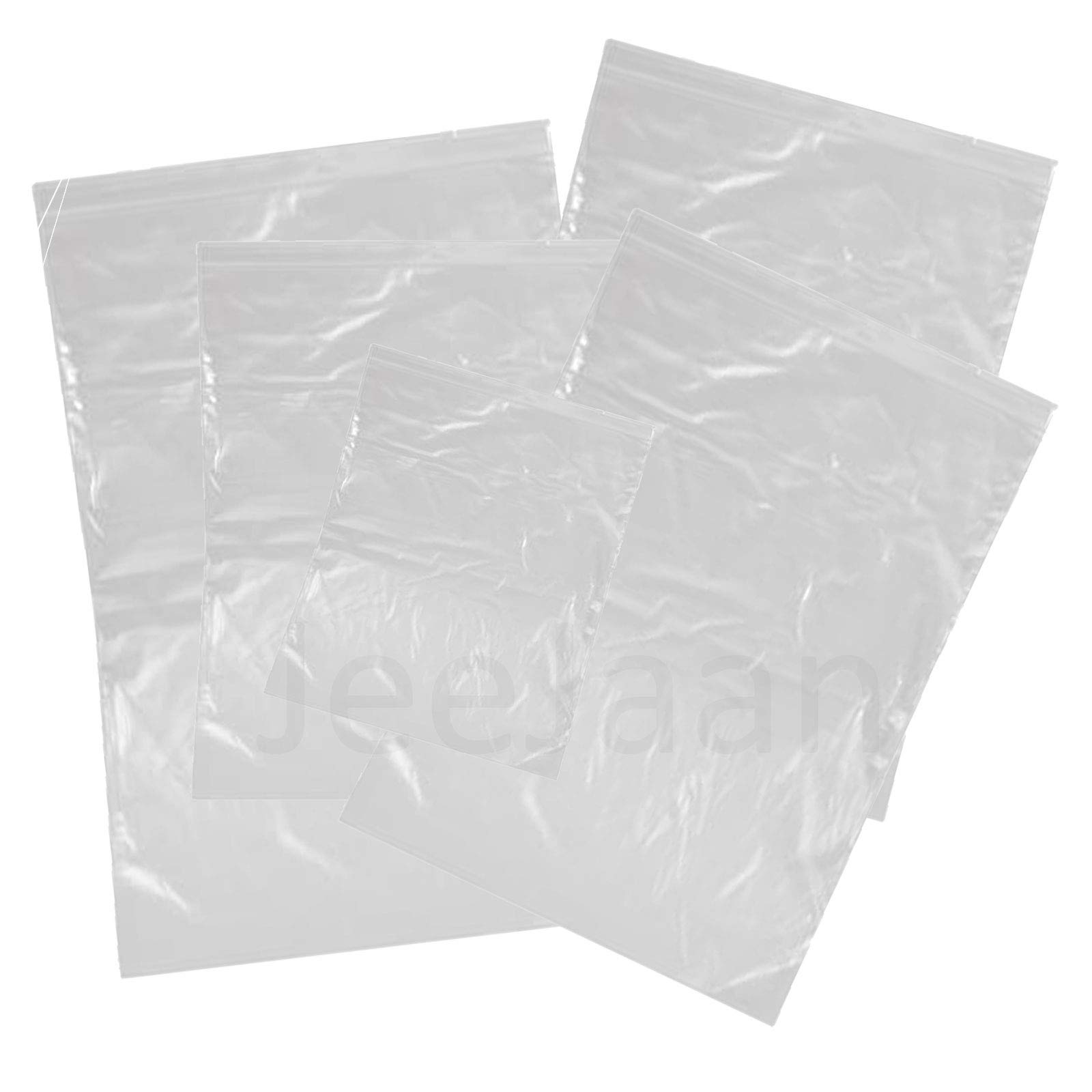 JeeJaan1000 Pcs of Grip Seal Bags GL10 7.5" x 7.5" - Heavy Duty Cellophane Bags - Resealable Clear Plastic Storage Bags for Kitchen, Jewellery, DIY, Office Stationery Storage