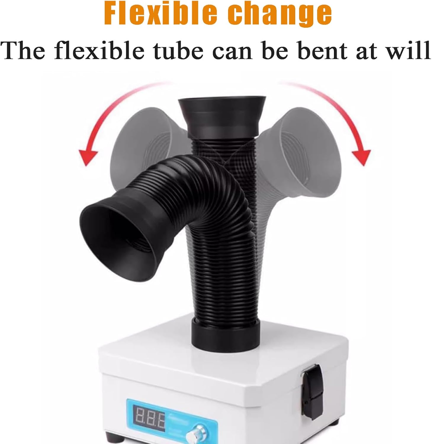 Small Solder Fume Extractor, Welding Smoke Absorber with LED Display, Universal Adjustment Soft Pipe and HEPA Dust Collection Filtering, Strong Suction and Low Noise, for Soldering, Repairing