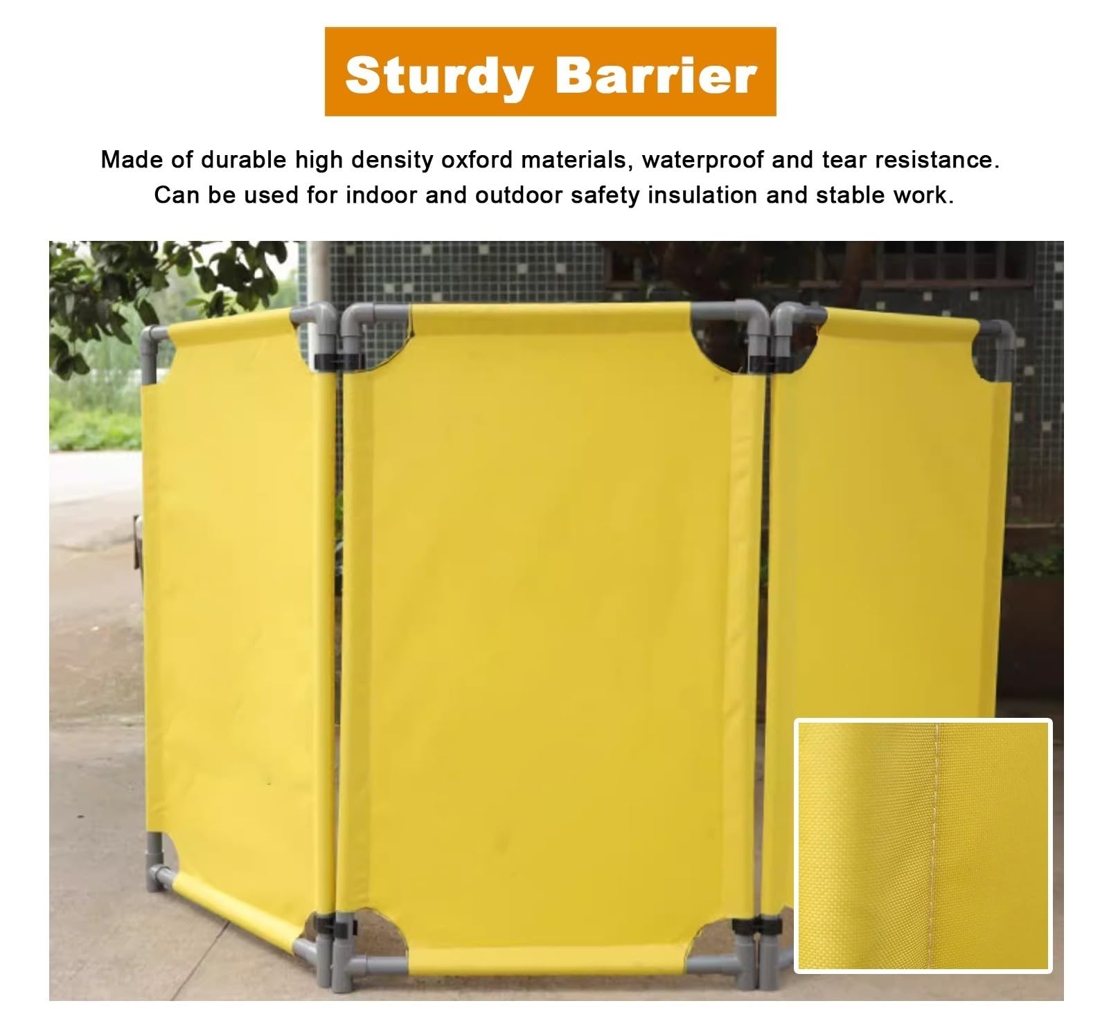 Recinzione Pieghevole Per Sicurezza Stradale - Barriera Gialla Catarifrangente, Espandibile Fino A 250 Cm - Foto 5