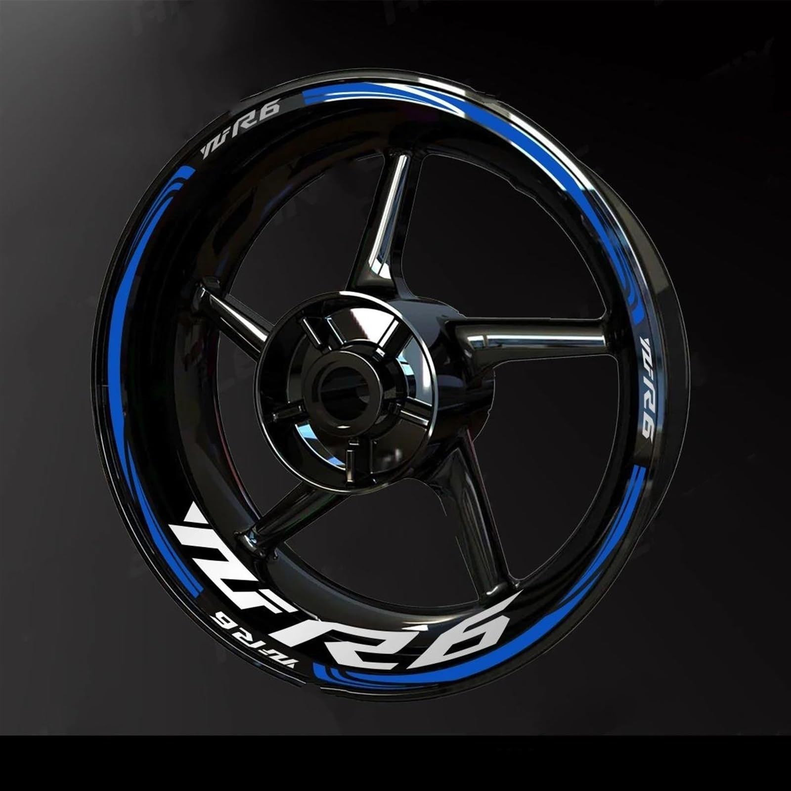 Motorcycle Accessories Wheel Stickers Reflective Rim Motorbike Waterproof Decals for Yamaha YZF R6 2017-2022 Decorative(Color14)