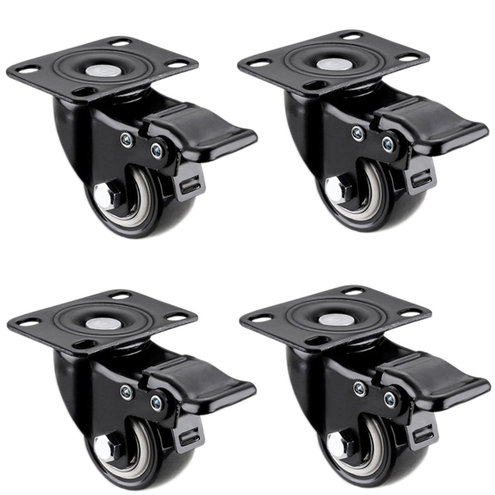 Castor Wheels Furniture Moving Swivel Caster 4Pieces Heavy Duty Swivel Castor Wheels Trolley Furniture Caster Rubber 200kg 50mm with Brakes