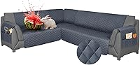 Vista 11 de Fundas para sofá modular, impermeables, 6 piezas, fundas de sofá en forma de L, lavables, antideslizantes, fundas para sofá seccional, suaves