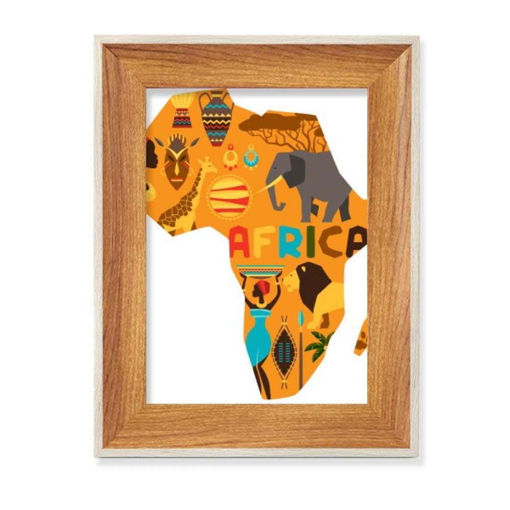 Beauty Gift cadre de photo en bois éléphant de la savane africaine idée cadeau peinture