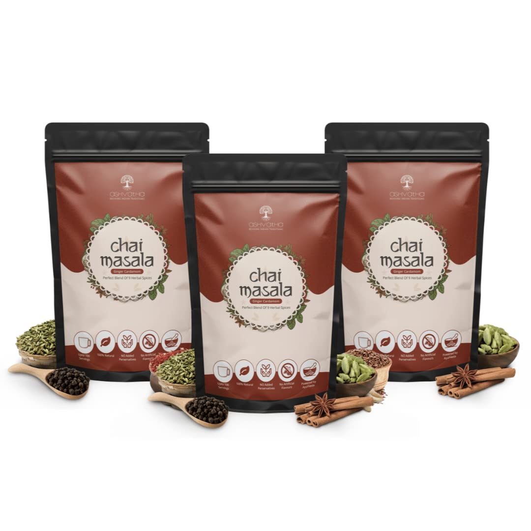 See full amazon price history chart for Ashvatha Chai Masala-Ginger Cardamom (Tea Masala) with 9 Premium Herbal Spices I 100% Natural I Authentic Indian Flavour I Immunity Booster I (Pack of 3) 100g Each Pack Ashvatha Chai Masala-Ginger Cardamom (Tea Masala) with 9 Premium Herbal Spices I 100% Natural I Authentic Indian Flavour I Immunity Booster I (Pack of 3) 100g Each Pack (B098XQD5BN) Amazon Price History, Amazon Price Tracker