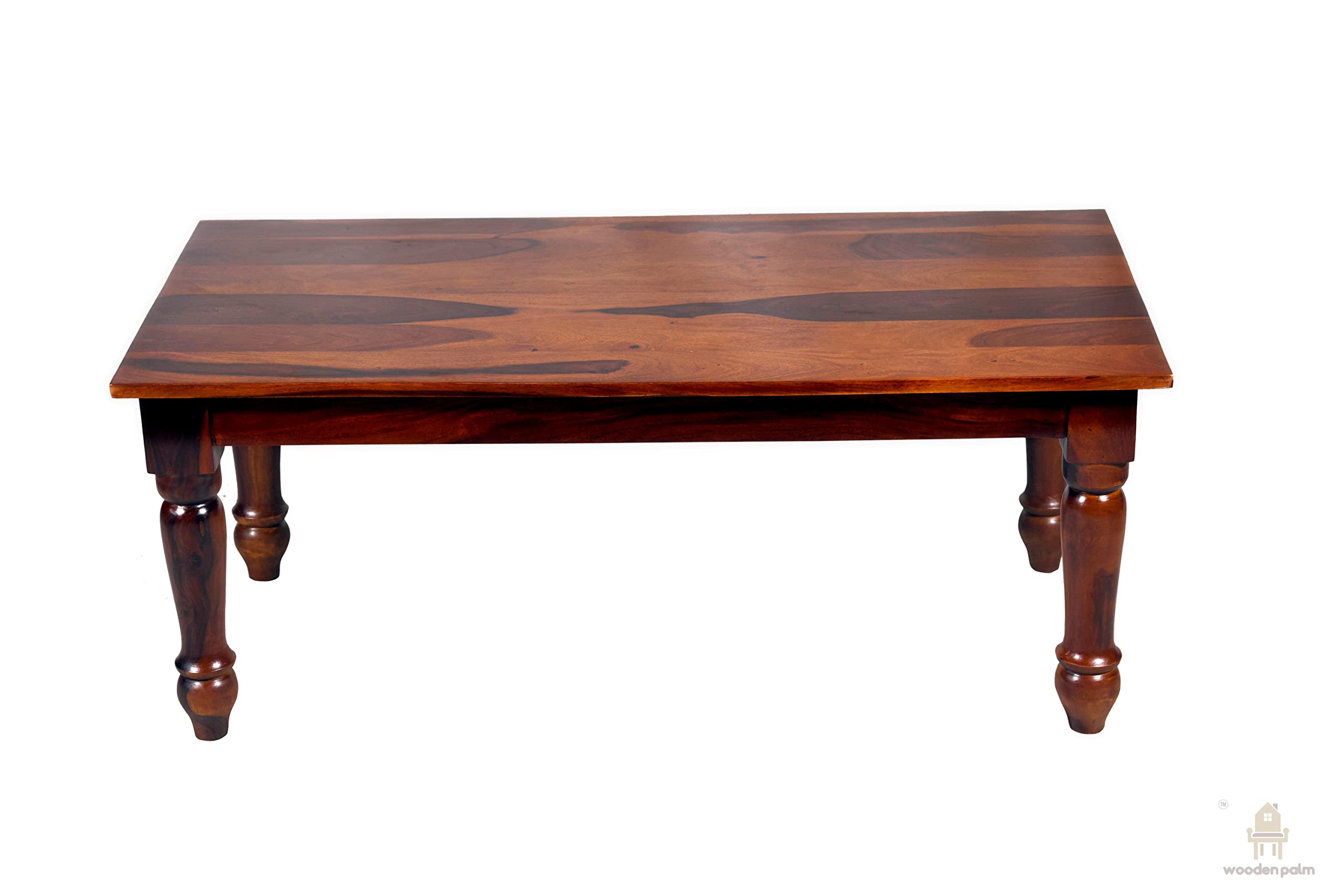 Wooden Palm Furniture Dining Table 4 Seater Only | Sheesham Wood | Dining Table | Dining Room Furniture | Grey Cushion| Natural Teak Finish | Home & Office | Multi-Purpose uses Home and Office Desk