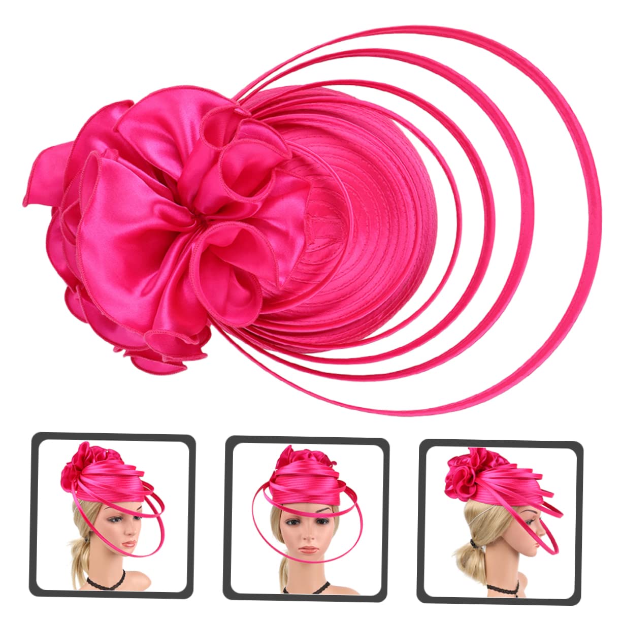 FOMIYES 2pezzi Fascinator Elegante da Donna per Cerimonie e Feste Cappello Leggero con Headband Accessorio da Sposa per Tea Party e Banquet Design Romantico e Comodo e Attraente per Ogni