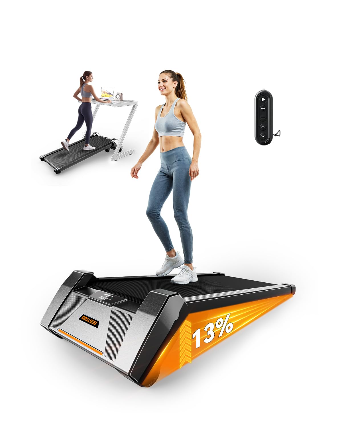 Walking Pad with Incline, BestGod Treadmills for Home 330lbs Capacity Walking Pad Treadmill Portable Under Desk Treadmill, 2.5HP Compact Treadmills Walk Pad with Remote Control