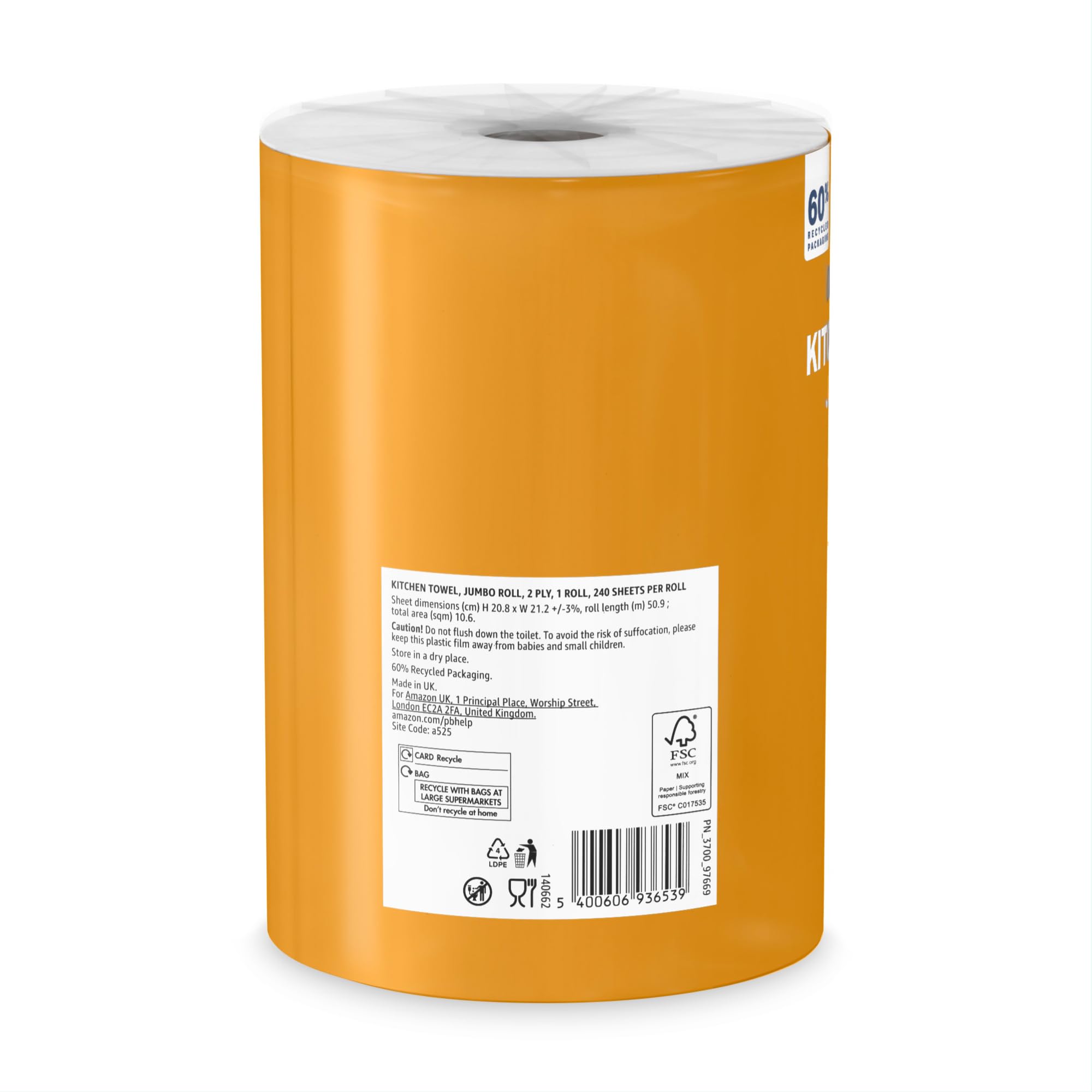 Our Essentials by Amazon Kitchen Towel Jumbo Roll 1 Pack, 2-Ply, 240 Sheets — view 6