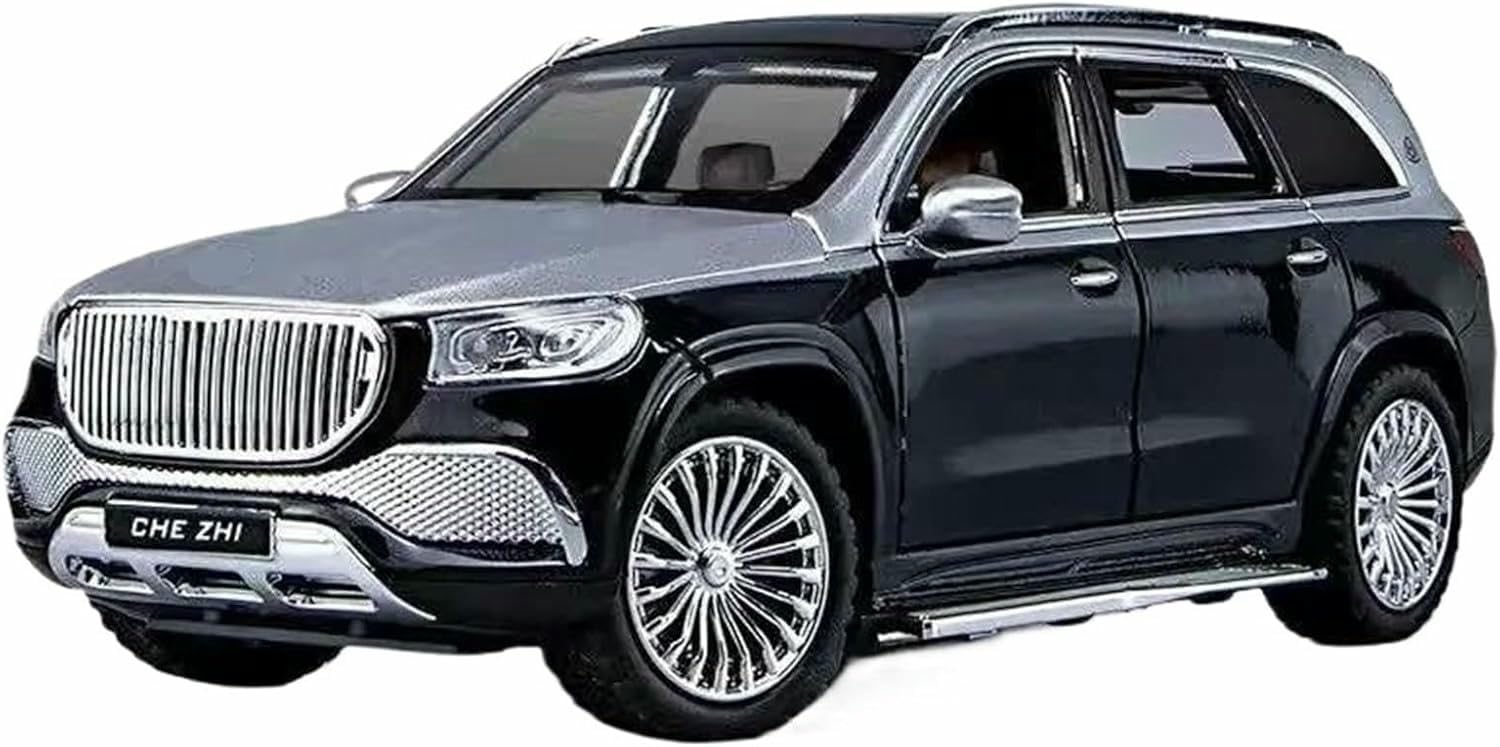 DEAVER Modelli auto lega pressofusa 1:24 per SUV Gls600 modelli veicoli scala simulata kit per esposizione souvenir collezione(Black With Silvery)