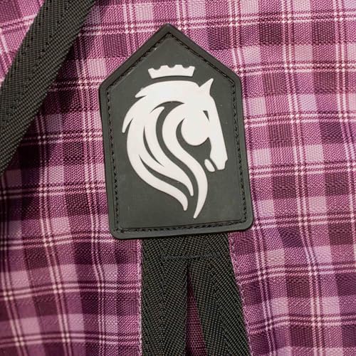 Image of Equinavia Norse Lightweight 100g Fill Horse Rain Blanket | Waterproof Turnout Sheet - Black - 66 in - Plum Wine /Orchid Haze - 72 in