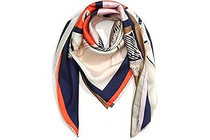 100% Pure Mulberry Silk Scarf — Large Square Silk Headscarf for Women, 35"