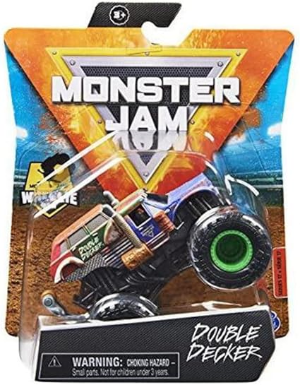Monster Jam 2021 Spin Master 1:64 Diecast Monster Truck with Wheelie Bar:  Wreckless Trucks Double Decker