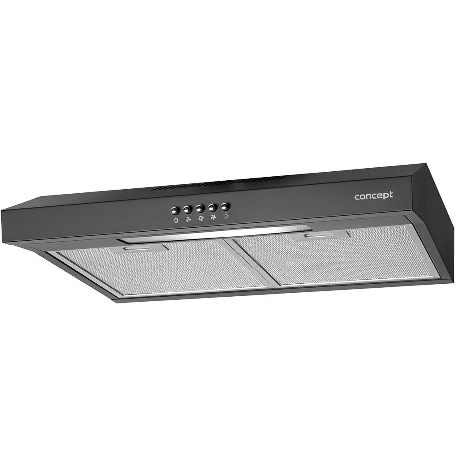 Concept OPP1250SS Cappa Sottopensile 50cm Illuminazione a LED 1X6500 K Ultra SLIM Classe energetica D (Nero)