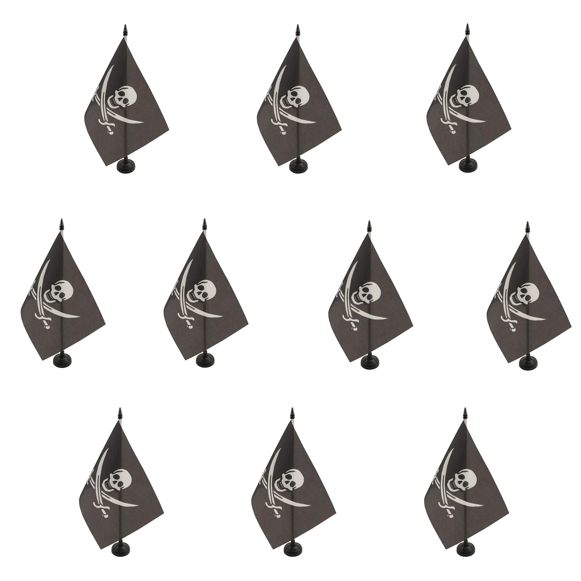 Drapeau de table pirate 21x14 cm lot de 10 petits drapeaux corsaires AZ FLAG