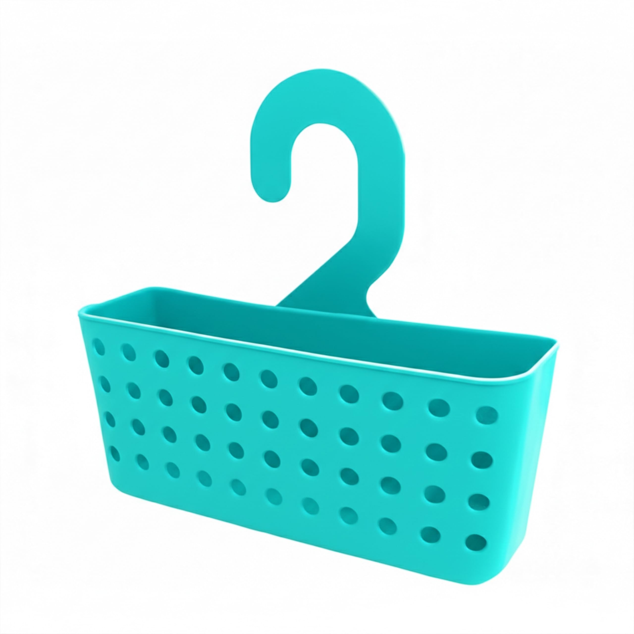 Ketayle Premium Plastic Shower Caddy Turquoise - Wall Mounted Storage Basket for Bathroom Essentials, Space-Saving Organizer with Large Capacity for Shampoo, Soap, Towels, and Toiletries
