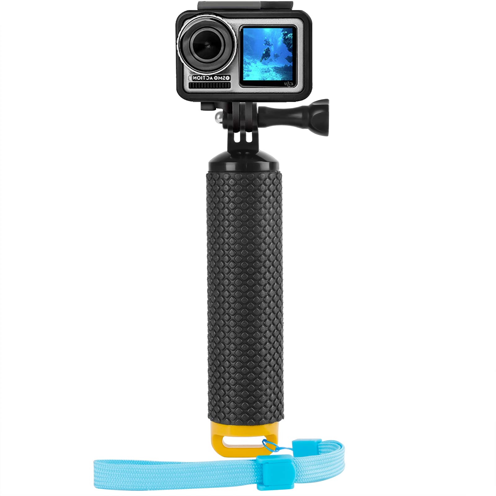 Waterproof Floating Handle Grip Anti-Slip Floating Bobber Stick Floaty Handler Holder Mount with Lanyard for Go Pro Hero 11/10/9/8/7/6/5/4/3 Session DJI Osmo and Other Action Cameras