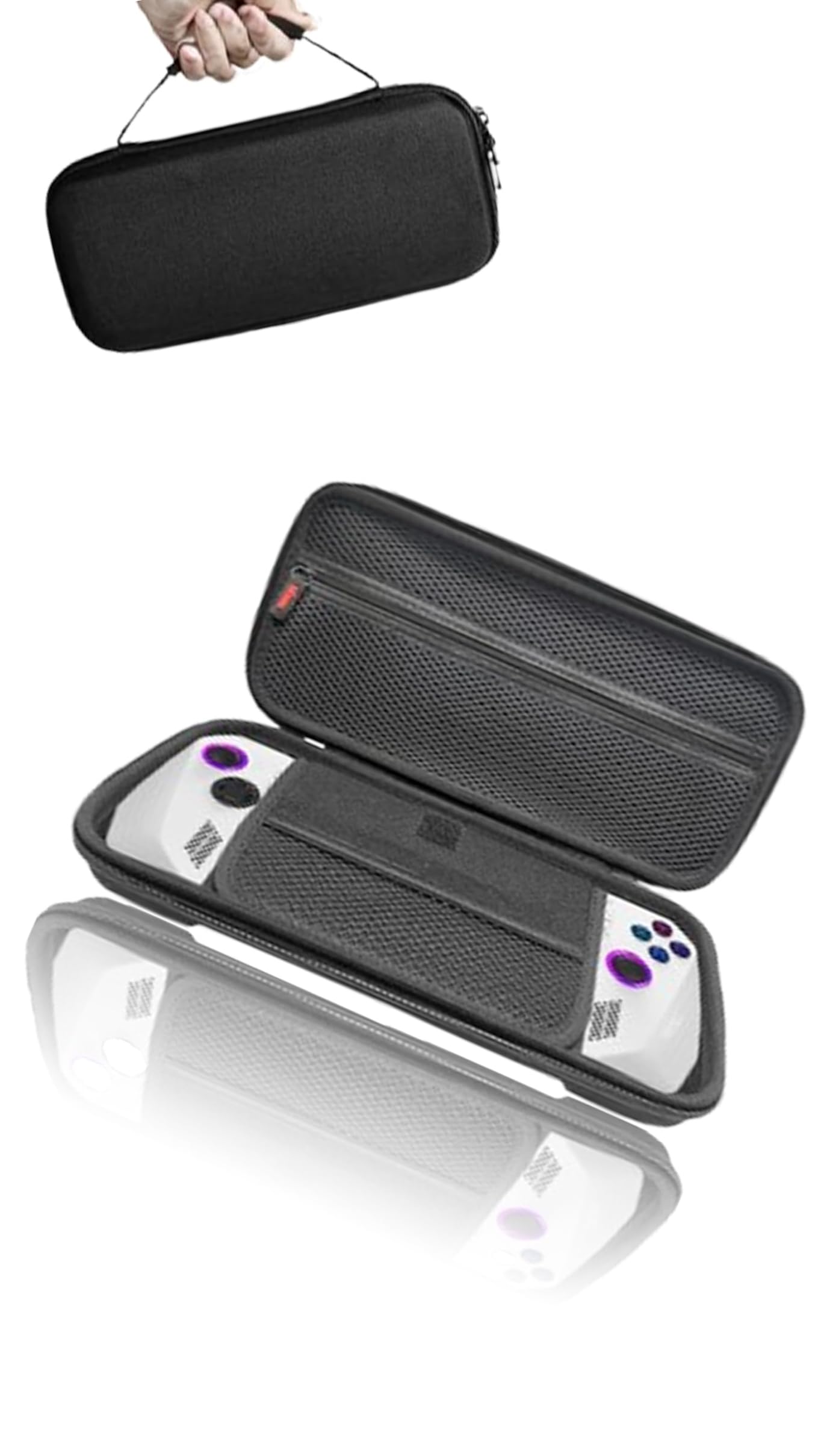 Sweet seven Protective Hard Case for ASUS ROG Ally - Portable Travel Cover with Pockets for Accessories and Games