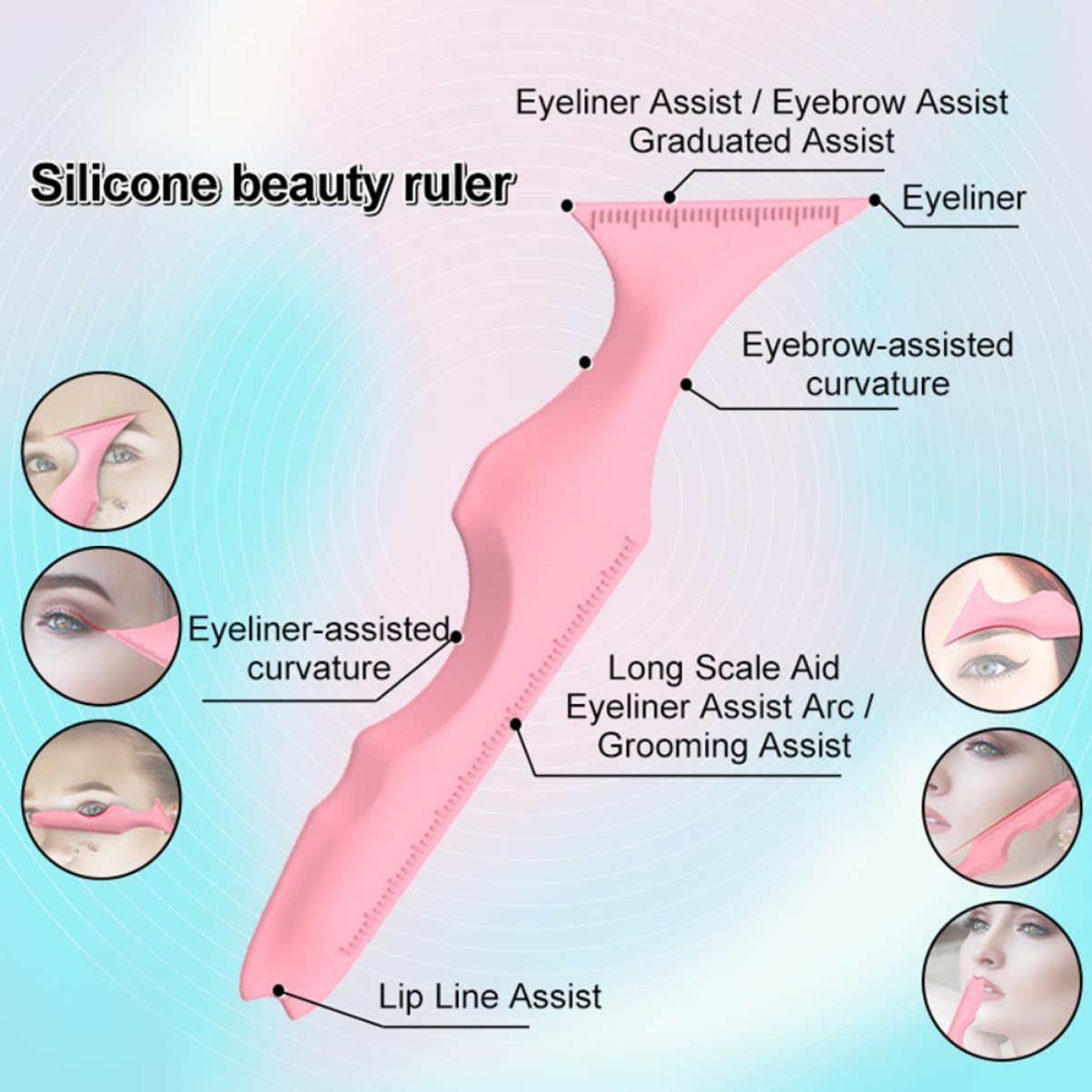 minkissy 8pièces Pochoirs Silicone Pour Eyeliner Outil De Maquillage Pratique Pour Débutantes Et Professionnelles Guide De Fard à Paupières Et Application De Mascara Facile à Nettoyer