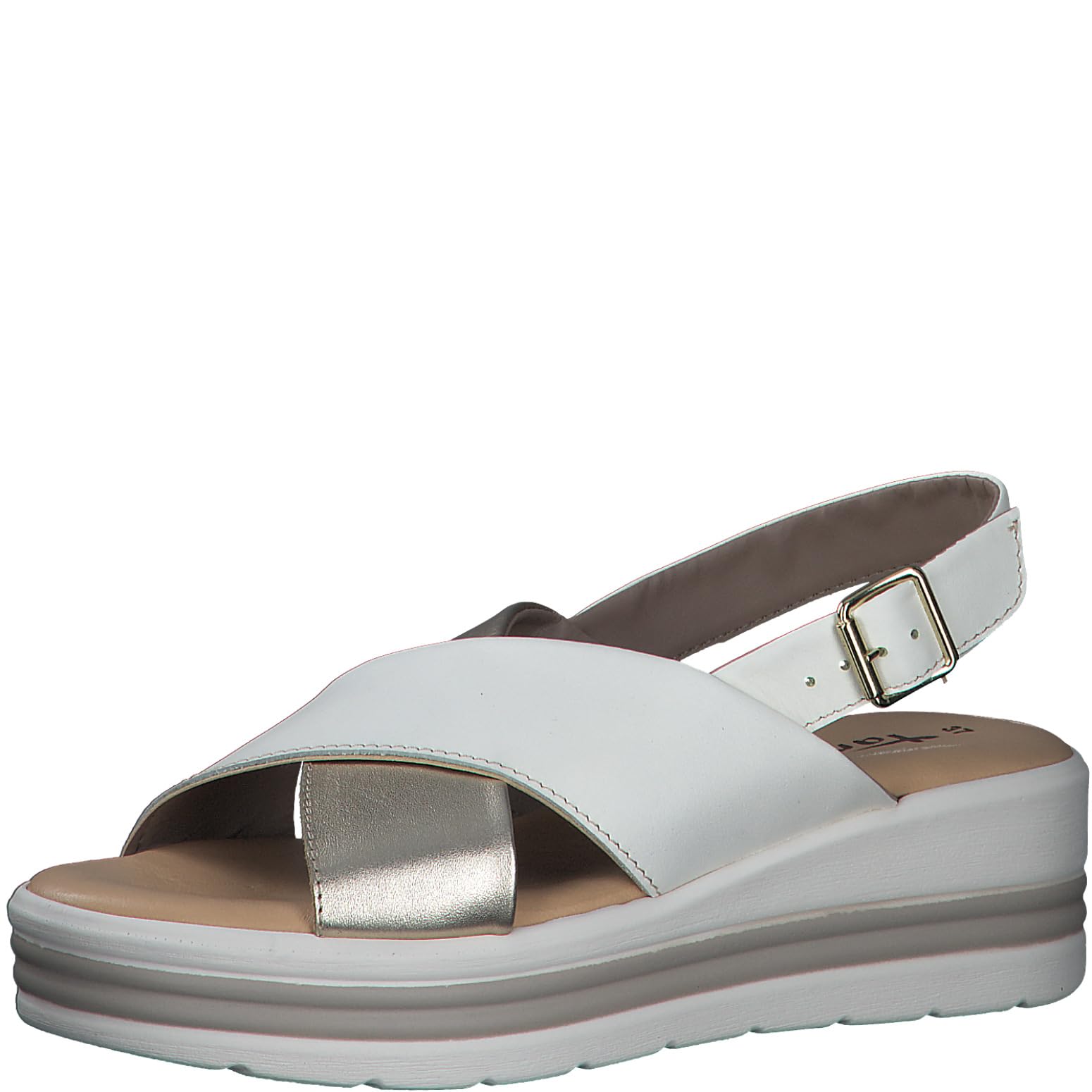 Tamaris Women's 1-28245-42 Sling Sandals, lt gold comb, 7.5 UK