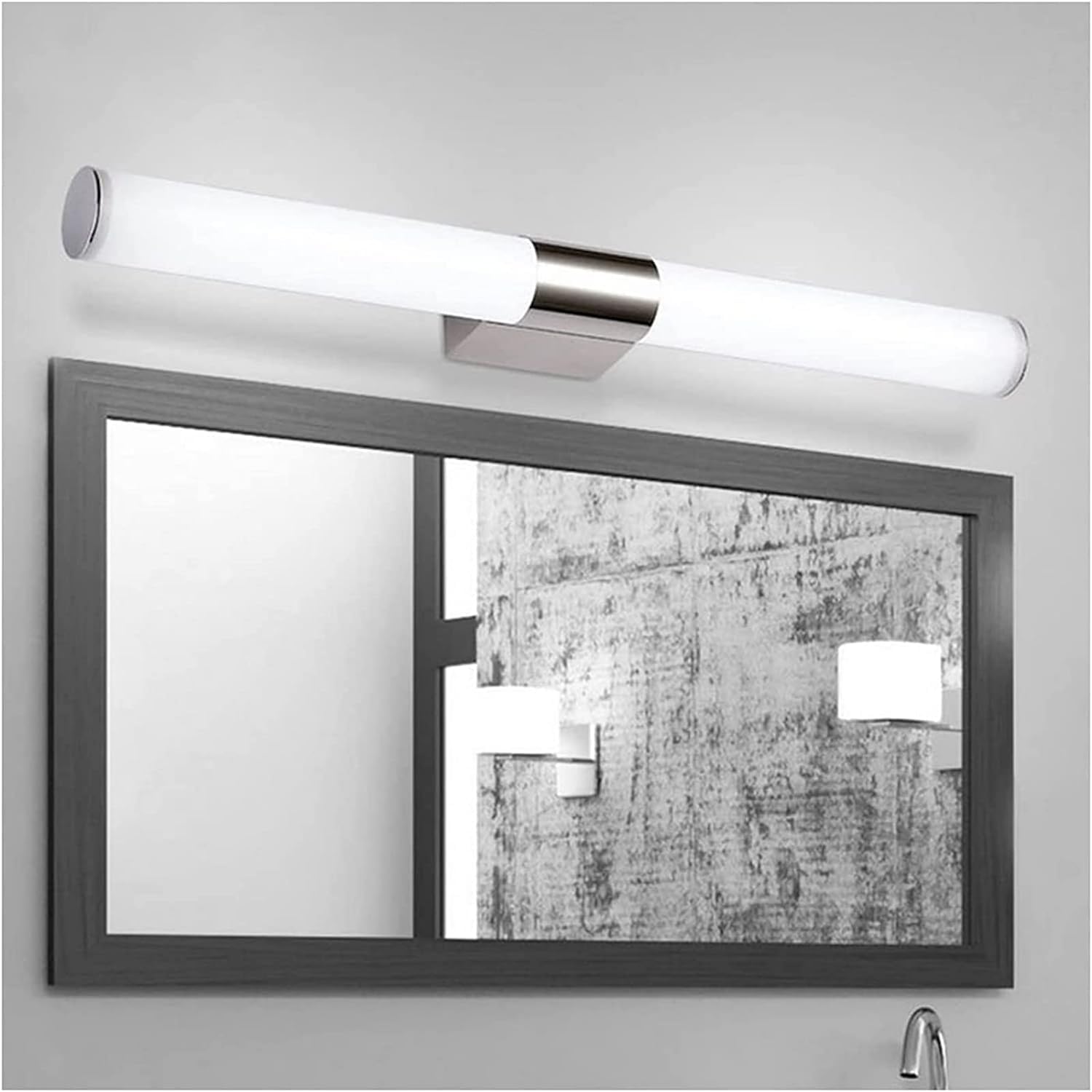 Mirror Light Simple Stainless Steel Acrylic Led Mirror Front Lights - Modern Bathroom Apartment Murals Waterproof Fog Energy-Saving Makeup Lamp White Light