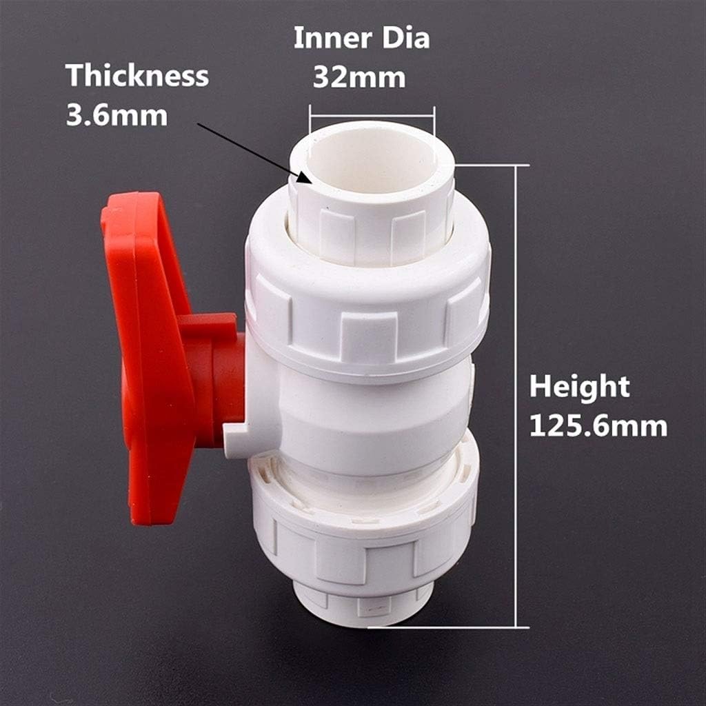 Confezione Da 4 Valvole A Sfera In PVC 1-1/2” – Per Tubi Acqua, Irrigazione, Piscina, Impugnatura A T Rossa, SCH 40