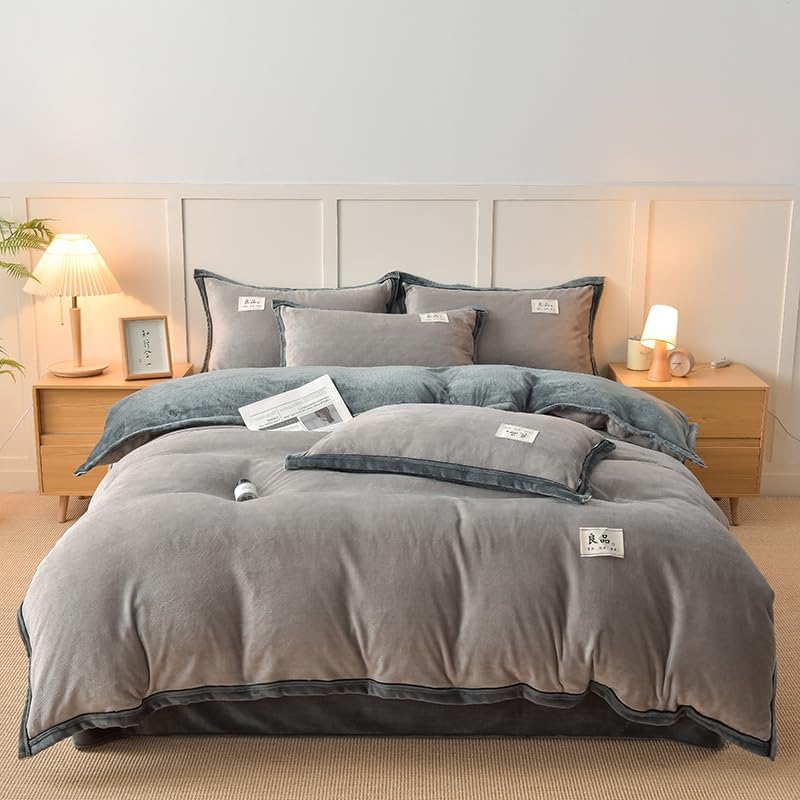 songlibin 布団カバー シングル3点セット 秋冬 フランネル ふわふわ 寝具カバーセット 暖かい 洋式 和式 布団用 厚手