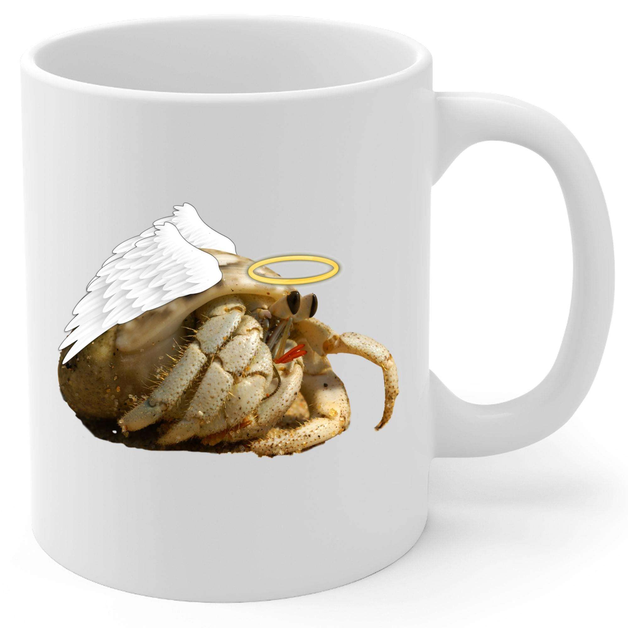 Ruggie Hermit Crab Angel Wings Memorial Coffee Mug - Sympathy Gifts for Animal Lovers White Cup 11 oz
