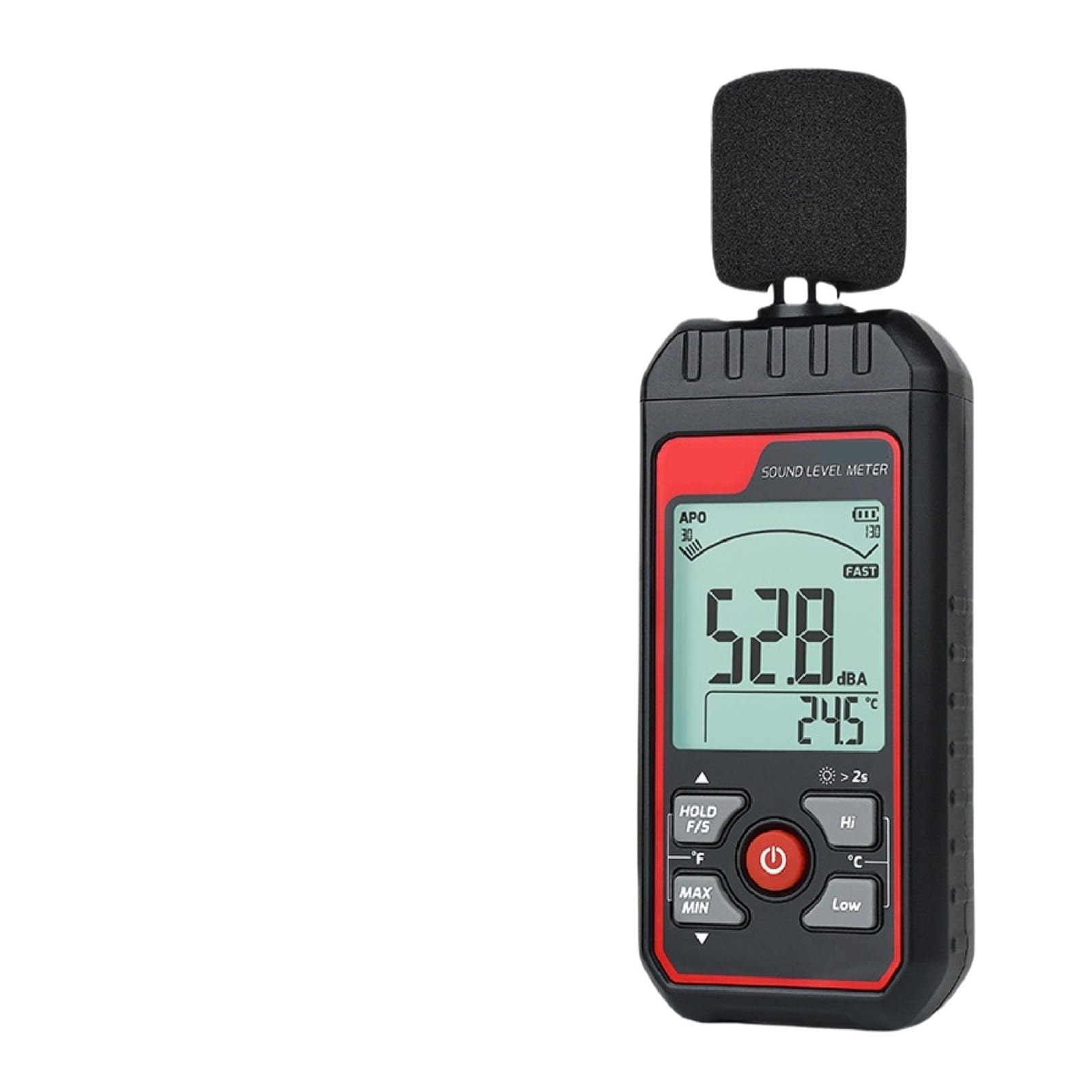 Decibelmetro, Rilevatore di rumore 30~130dB Misuratore decibel livello sonoro Batteria Carica USB