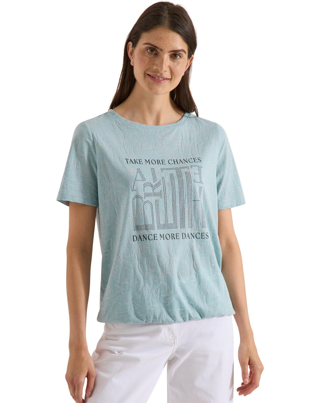 Cecil Women's 3230413 Burnout T-Shirt (Pack of 1), Crystal Mint, M