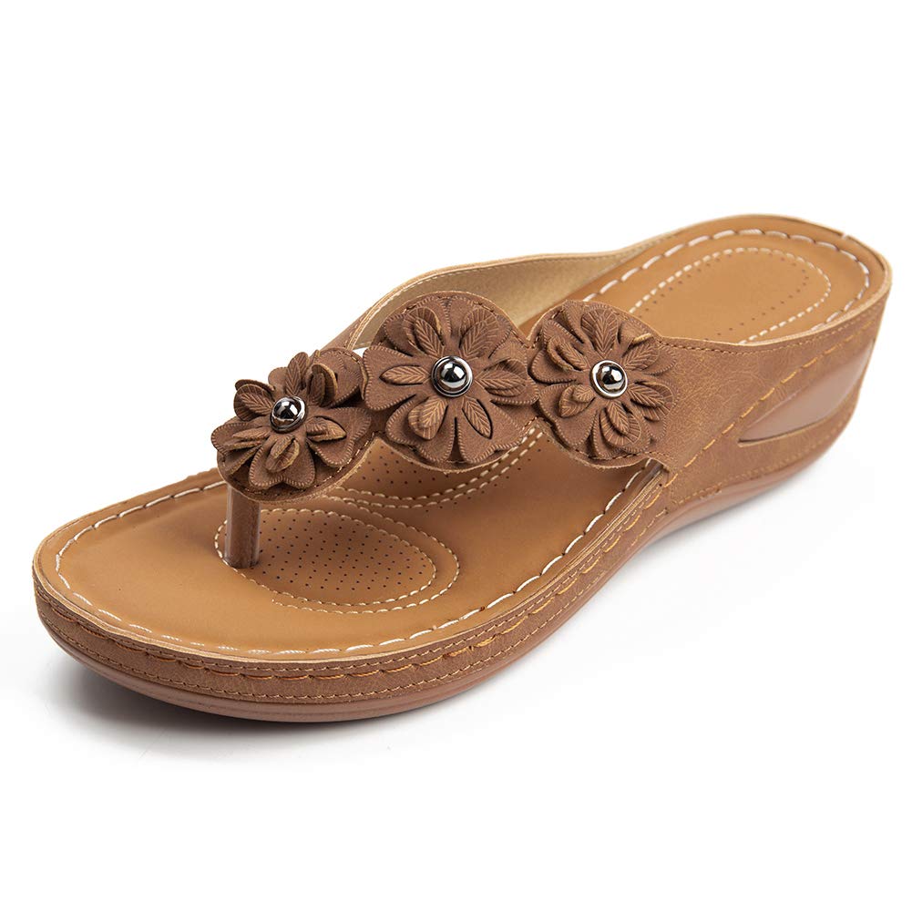 FUDYNMALCSandals for Women Wedge Shoes: Summer Womens Platform Flip Flops Comfortable Casual Dressy Wedges Sandal