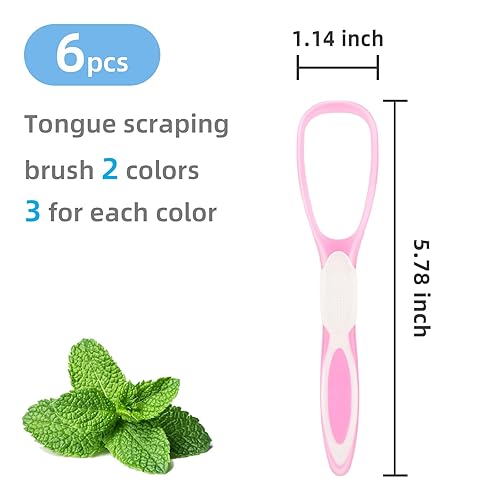 Miniatura 2 de 6 raspadores de lengua para adultos, limpiador de lengua para cuidado bucal, limpiador de lengua ayuda a reducir el mal aliento y el aliento fresco,
