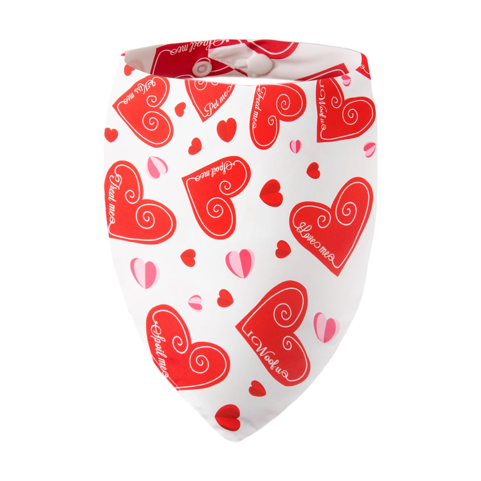 ICEMOOD Dog Bandana Valentine's Day - Romantic Heart with Love Sayings, Adjustable Press Stud Gift, for Medium & Large Dogs (13-34kg) — image 1