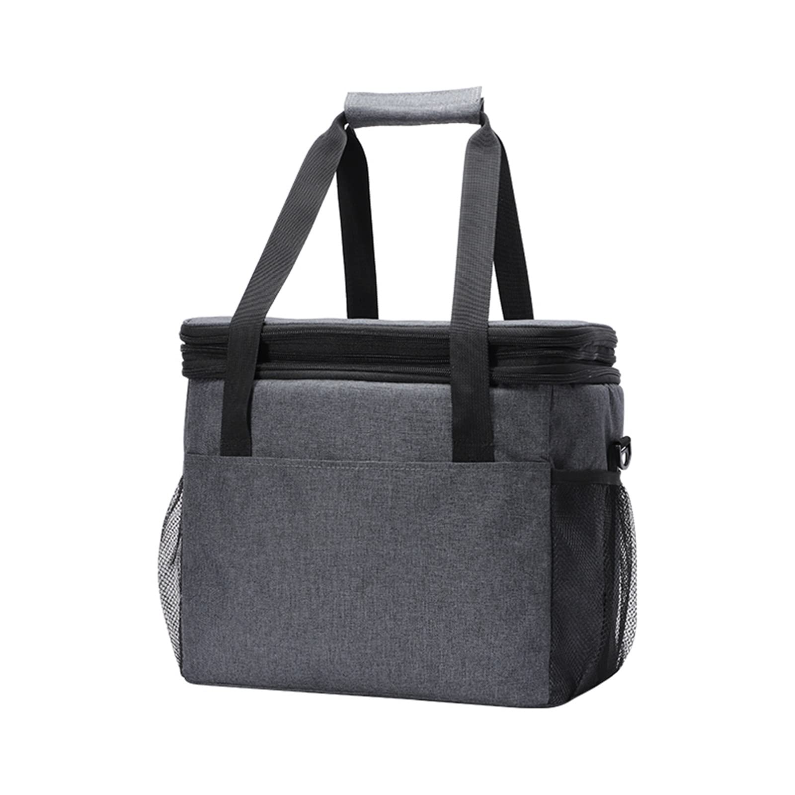 Mochila de picnic Bolsa térmica plegable con correa para el hombro Bolsa para refrigerador de gran tamaño Bolsa de cerveza para vacaciones en la playa 100% a prueba de fugas (Color: Schwarz) (Negro)