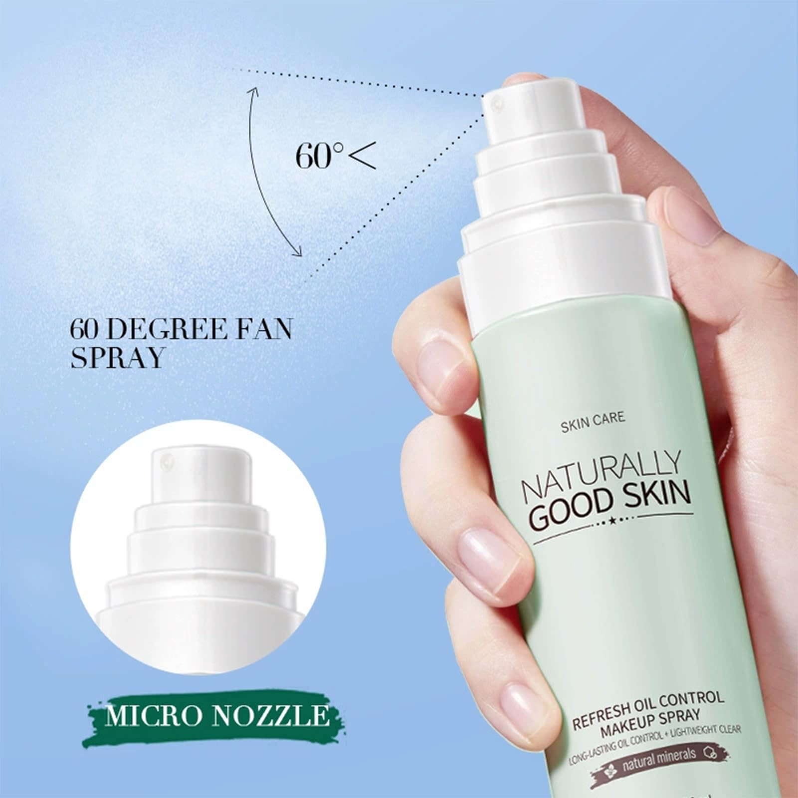Spray Fixant Matifiant Visage Contrôle Brillance, Formule Fraîcheur Non Grasse, Fixation Maquillage Longue Tenue, Texture Légère Sans Residu Collant, Pour Peaux Mixtes à Grasses
