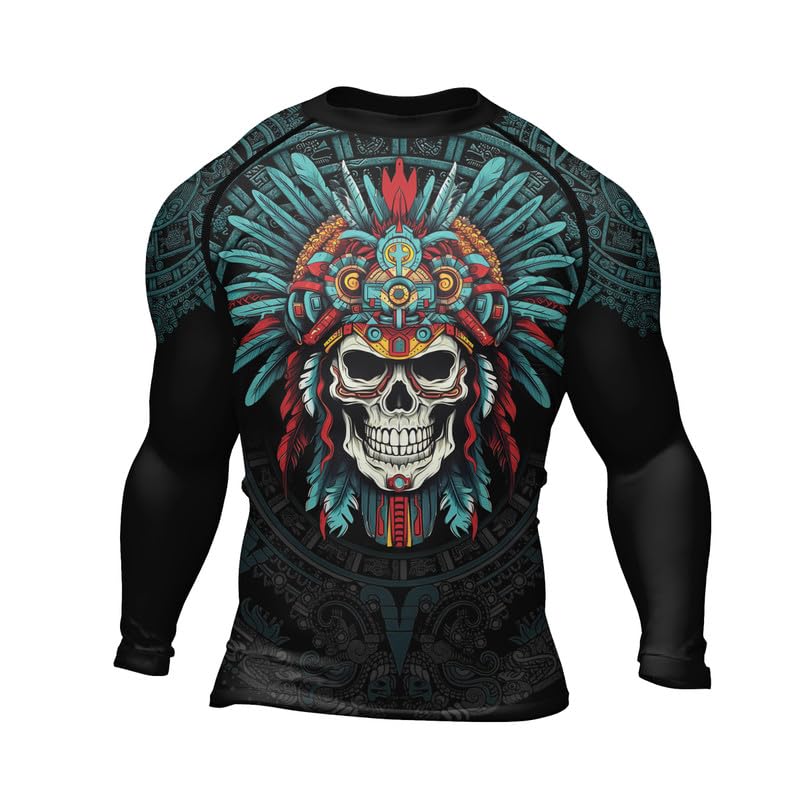 Aztec Compression Long Sleeve Shirt Men's MMA Rash Guard BJJ Grappling Jiu Jitsu Gifts for Men2