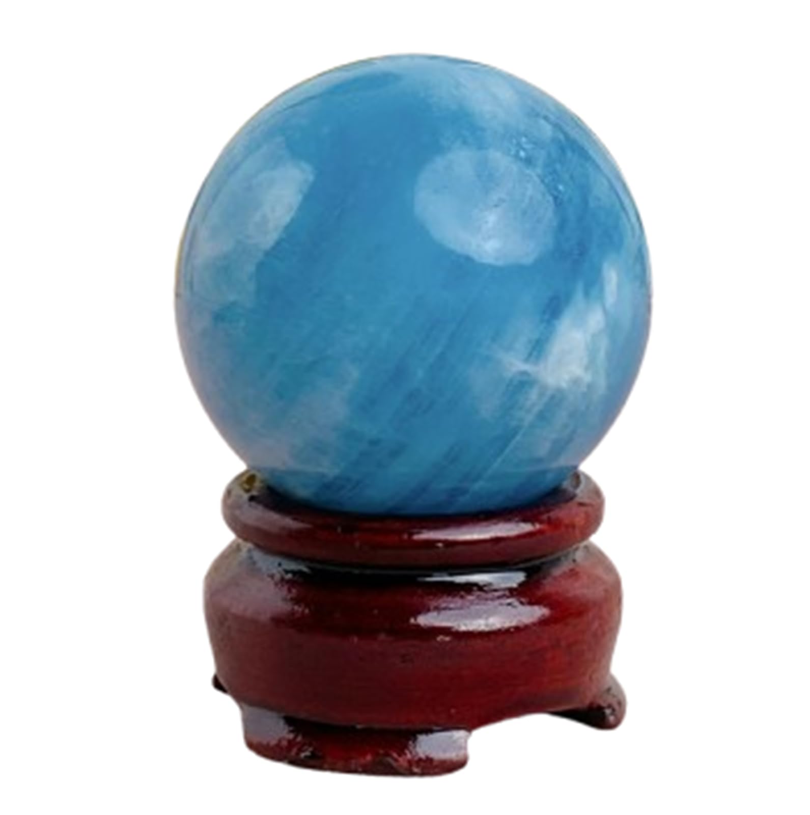 NHDVDVAVNatural Aquamarine Crystal Sphere Rough Stone Polished Gemstone Sphere Crystal Ball Ornaments for Reiki Meditation Energy Feng Shui Chakra Decoration,35~40mm