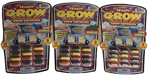 Paquete de 12 unidades de 6 estilos diferente de Magic Grow Capsules
