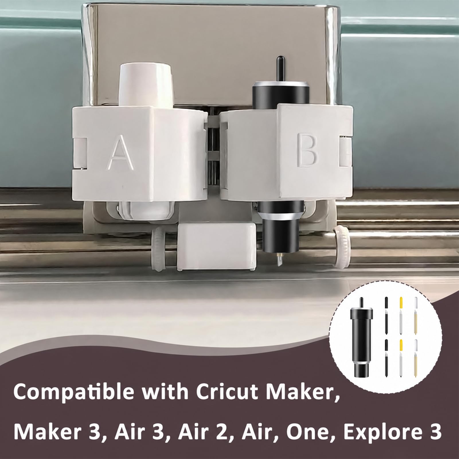 Ersatzklingen, Klingen mit feiner Spitze, 30 °, 45 °, 60 °, für Maker 3 Maker Explore Air 2 Air 3, hochwertiges Wolframcarbid, mit Sicherheitskappe für präzises Schneiden DIY Nior, 6 Stück