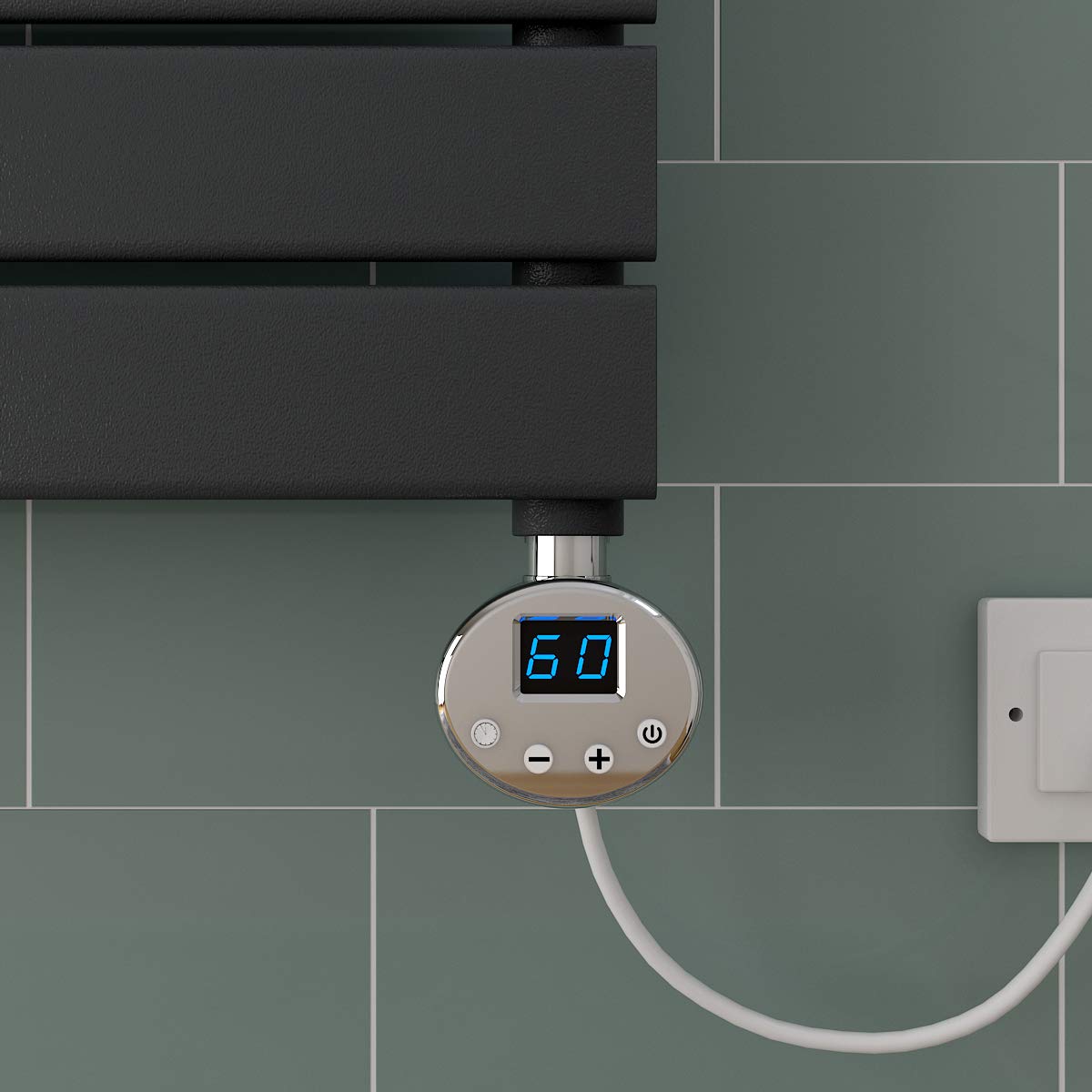 Buy Warmehaus 500W LCD Chrome Thermostatic Electric Heating Element