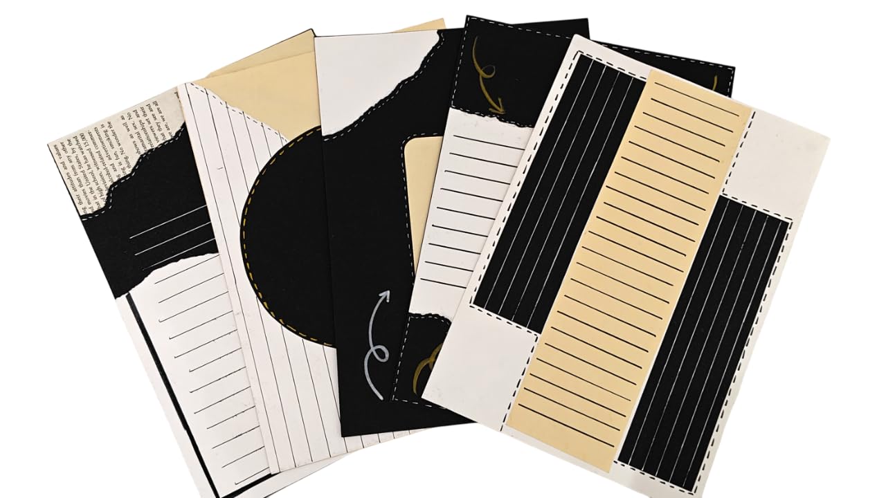 Project Banao Aesthetic A4 Handmade Scrapbook Journal Papers - Vintage Black & Beige Collage Sheets for Junk Journaling, Craft Projects, DIY Card Making, Mixed Media Art | Set of 10 Designs-image-37